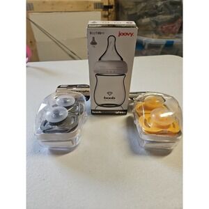 Joovy Airnoogie Lot Of 4 O+ Pacifiers 1 Boob Diamond Glass New 5 Oz ,